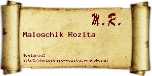 Maloschik Rozita névjegykártya